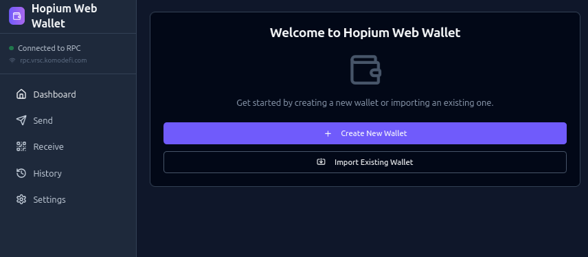 Hopium Web Wallet