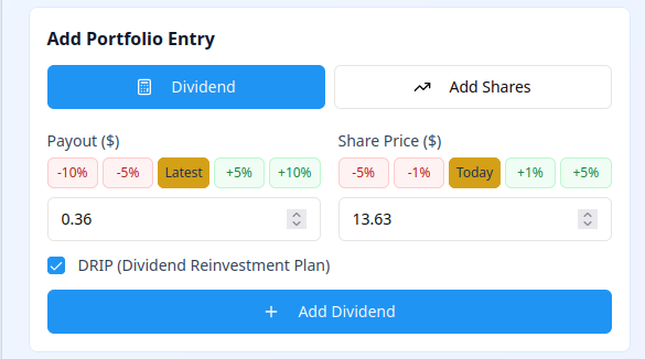 Scenario APLY Add Dividend