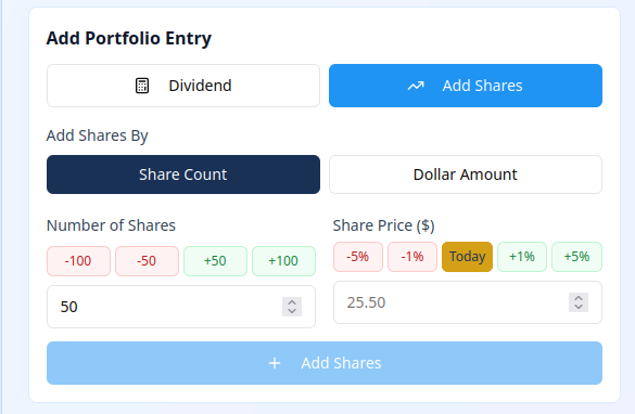 Scenario APLY Add Shares